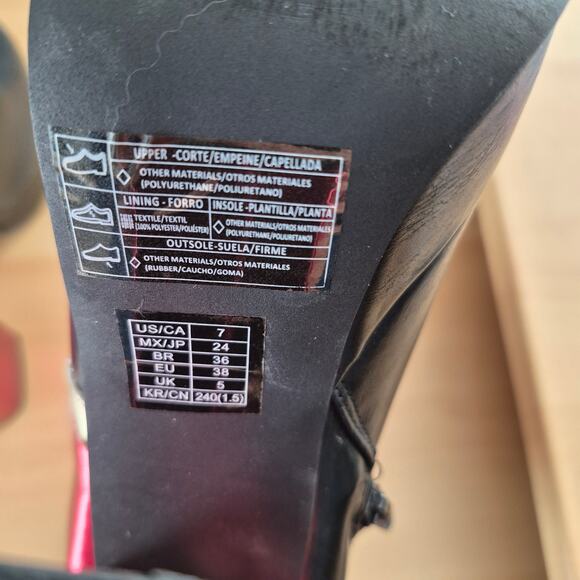 Forever21 Flame wedge red black and gold boots size 7 - Picture 7 of 7